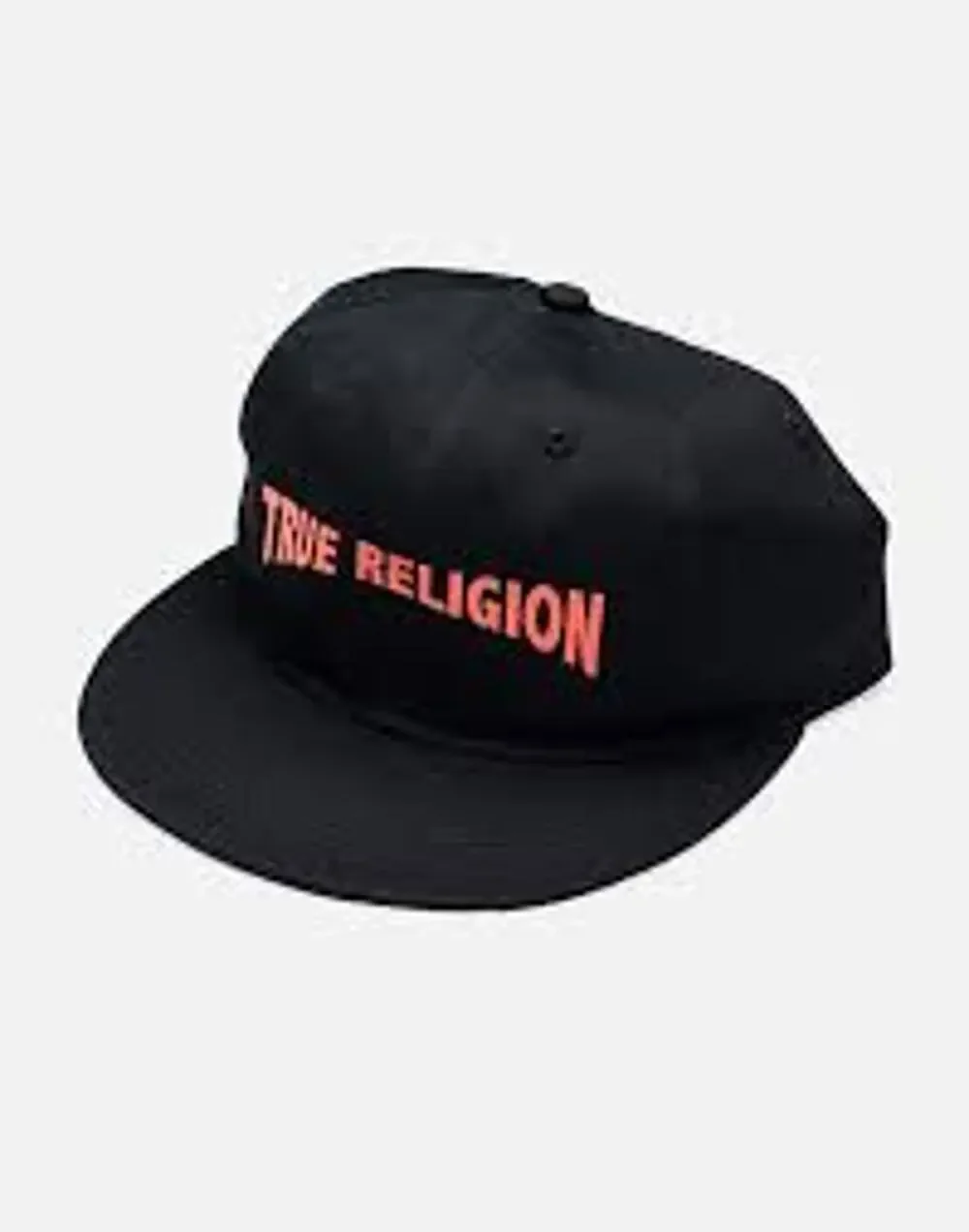 NEW True Religion Canvas Rubber Logo Patch Cap Hat Men's Black Red TR2719